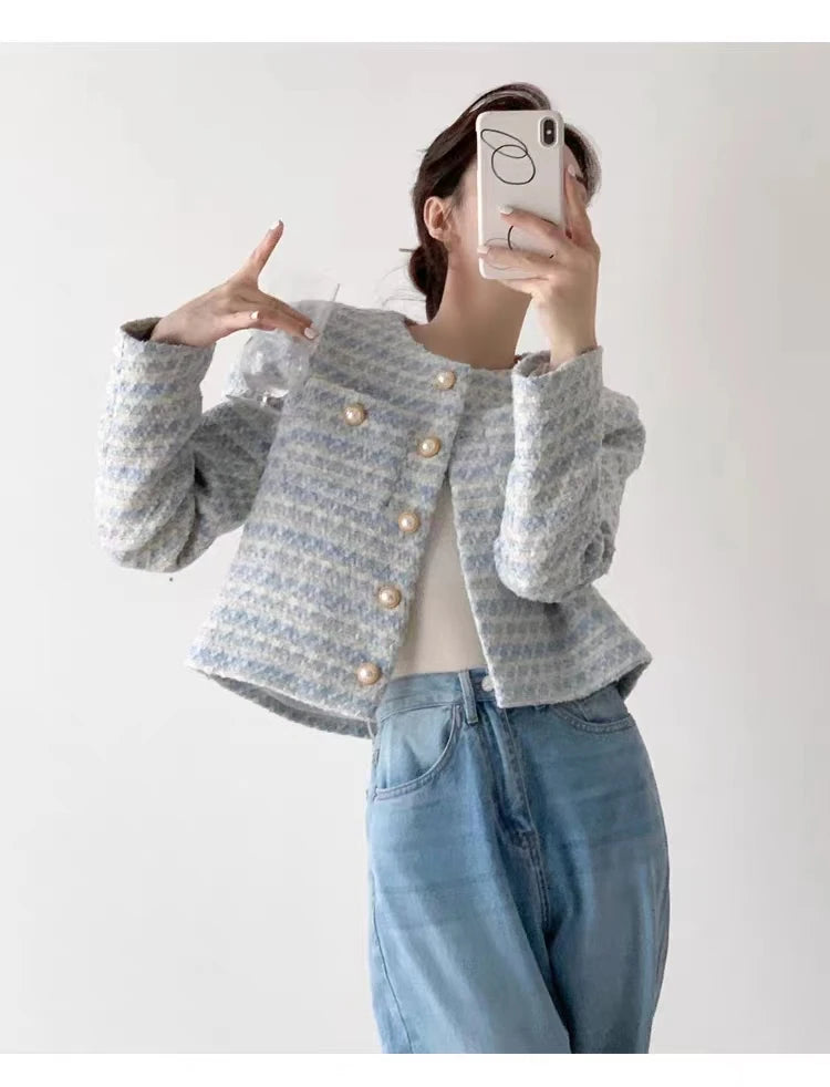 ITOOLIN Women's Tweed Short Cardigan Coat